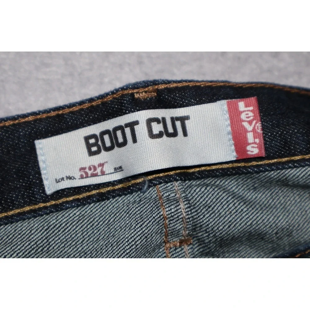 Levi 527 Jeans Mens 36x34 Dark Indigo Blue Slim Bootcut Denim Made Mexico Y2K